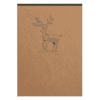 Bloc-notes en papier ivoire avec motif au dos, cerf