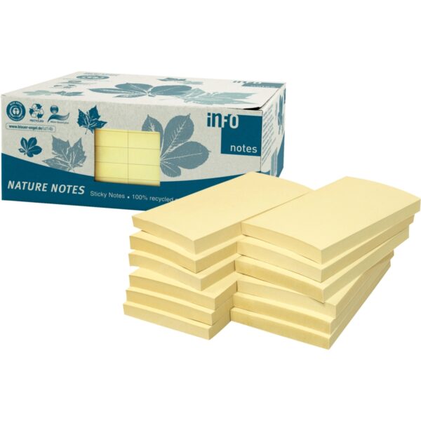 Boîte 12 blocs repositionnables (type POST-IT) 100 feuilles 75 x 125 mm