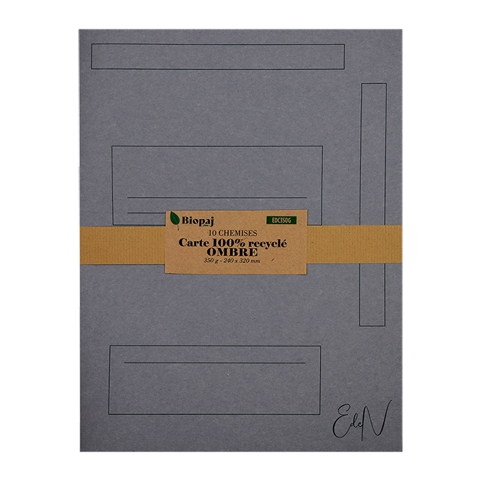 Paquet 10 chemises 240 x 320 mm carte ombre (grise)
