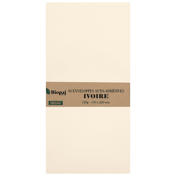 50 enveloppes ivoire 110 x 220 mm